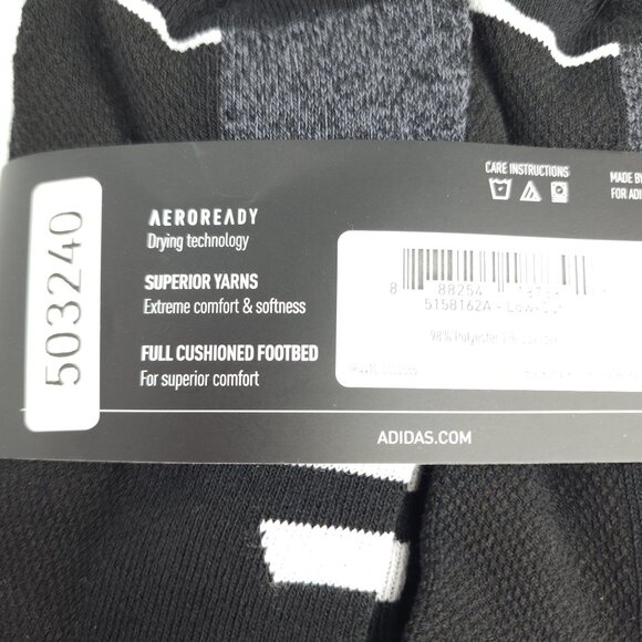 Adidas Womens Cushioned Low-Cut Socks 6 Pair Aeroready Size 5-10 Black Gray - Picture 5 of 7